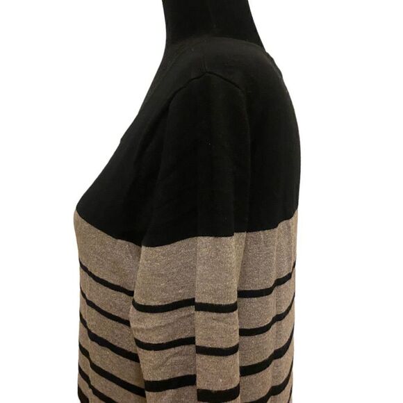 Spense Black‎ and Gray Striped Dress Long Sleeve Dress Size Medium - Picture 6 of 11